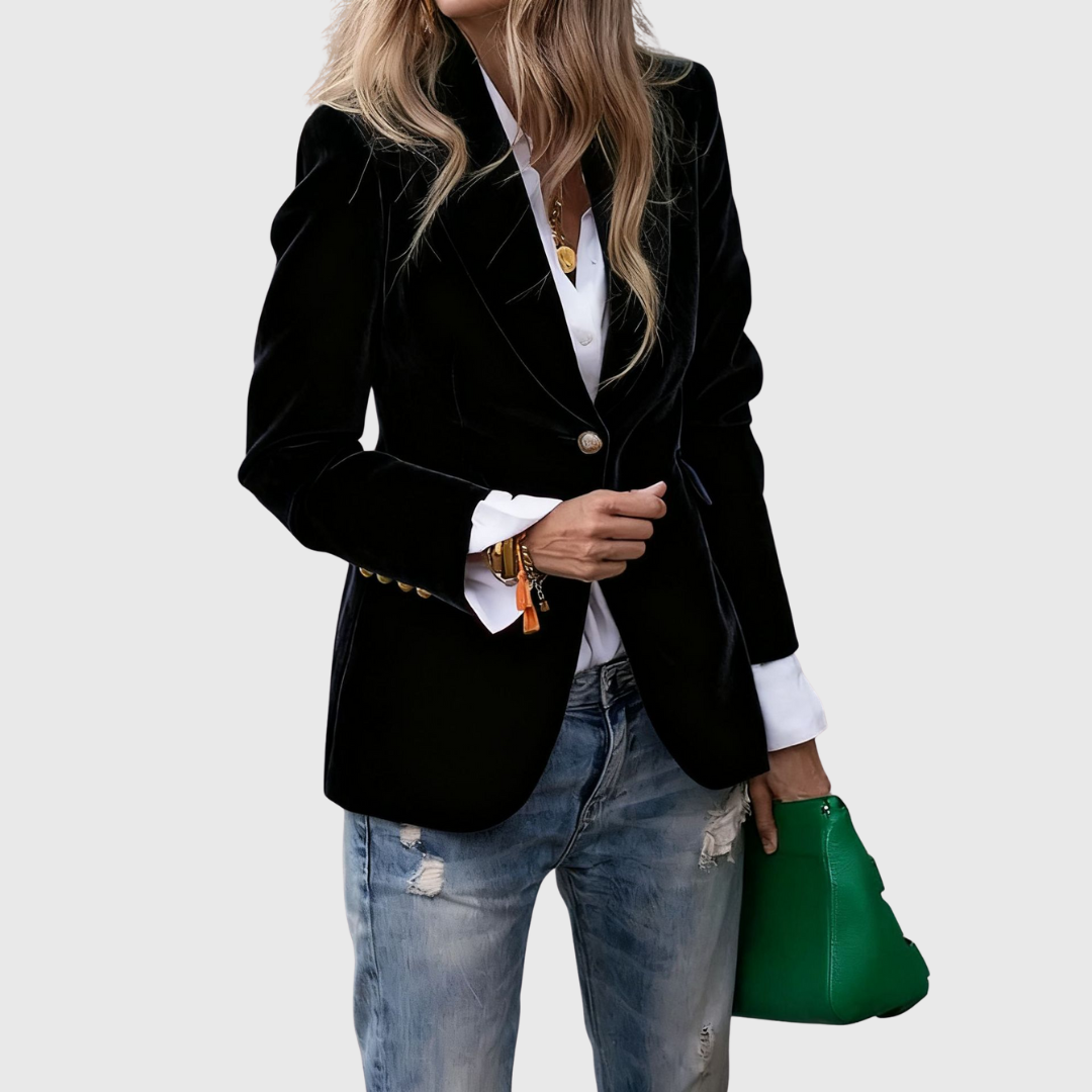Olivienne -  Elegant One-Button Blazer