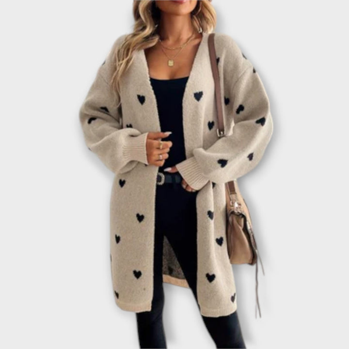 Evalise – Heart Pattern Cardigan