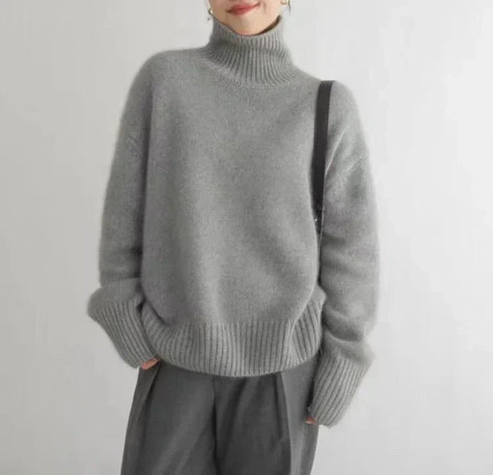 Xavier - High Collar Loose Knitted Sweater