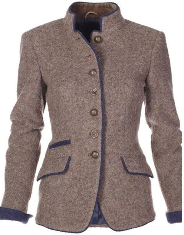 Alistair -  Elegant cardigan with high collar