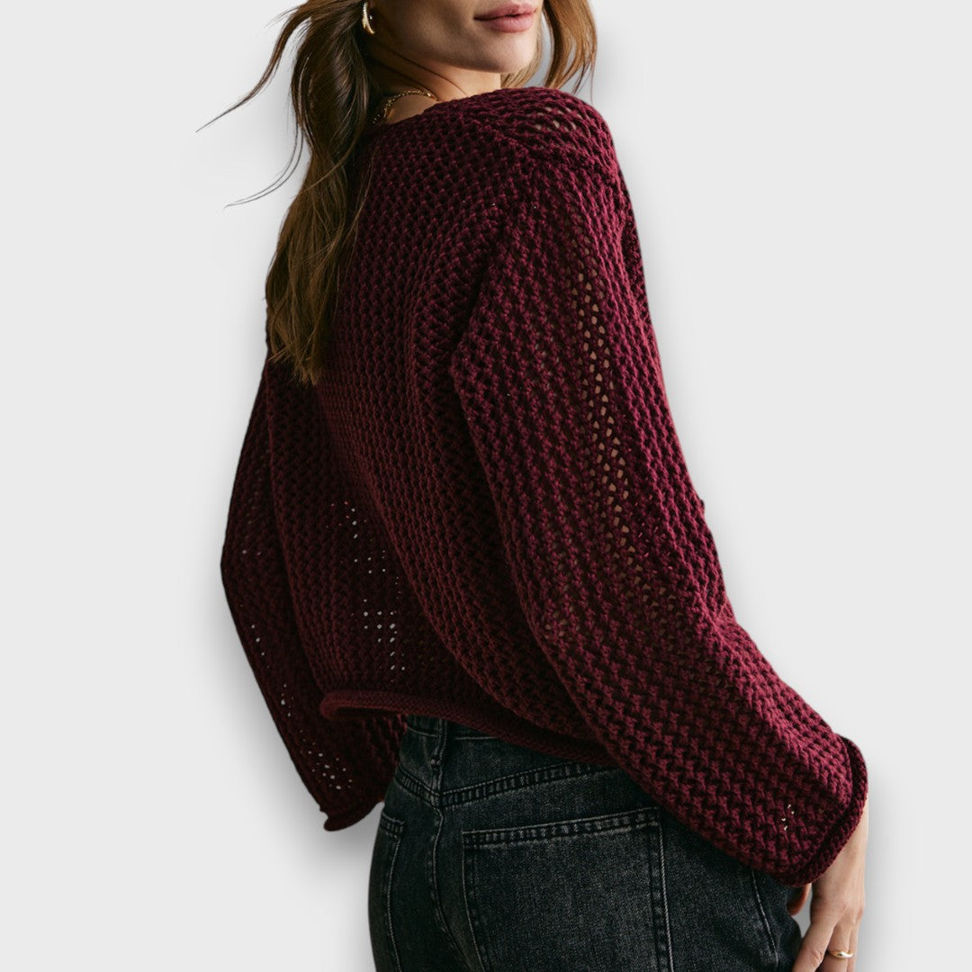Hannelore – Burgundy Cardigan