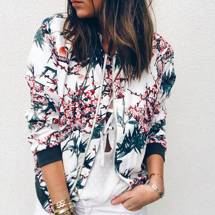 Naeva - Bomber jacket with modern floral print