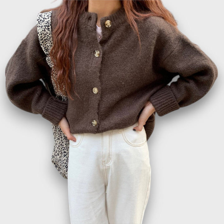 Genoveve – Warm Mocha Cardigan