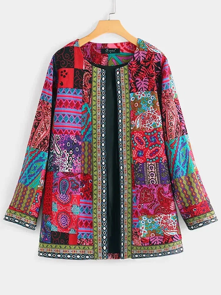 Leora - Boho Style Jacket with Layered Patchwork Details