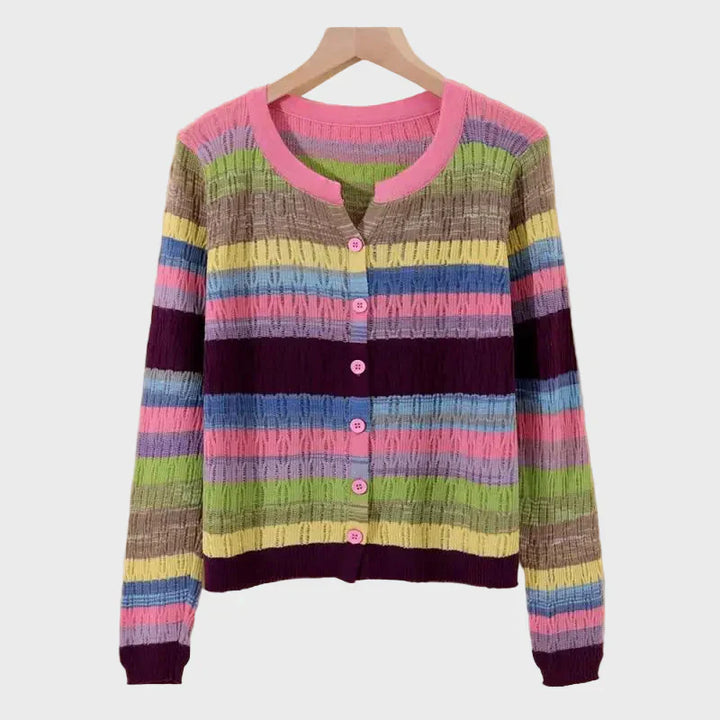 Denali - Knitted Cardigan With Retro-Inspired Striped Design