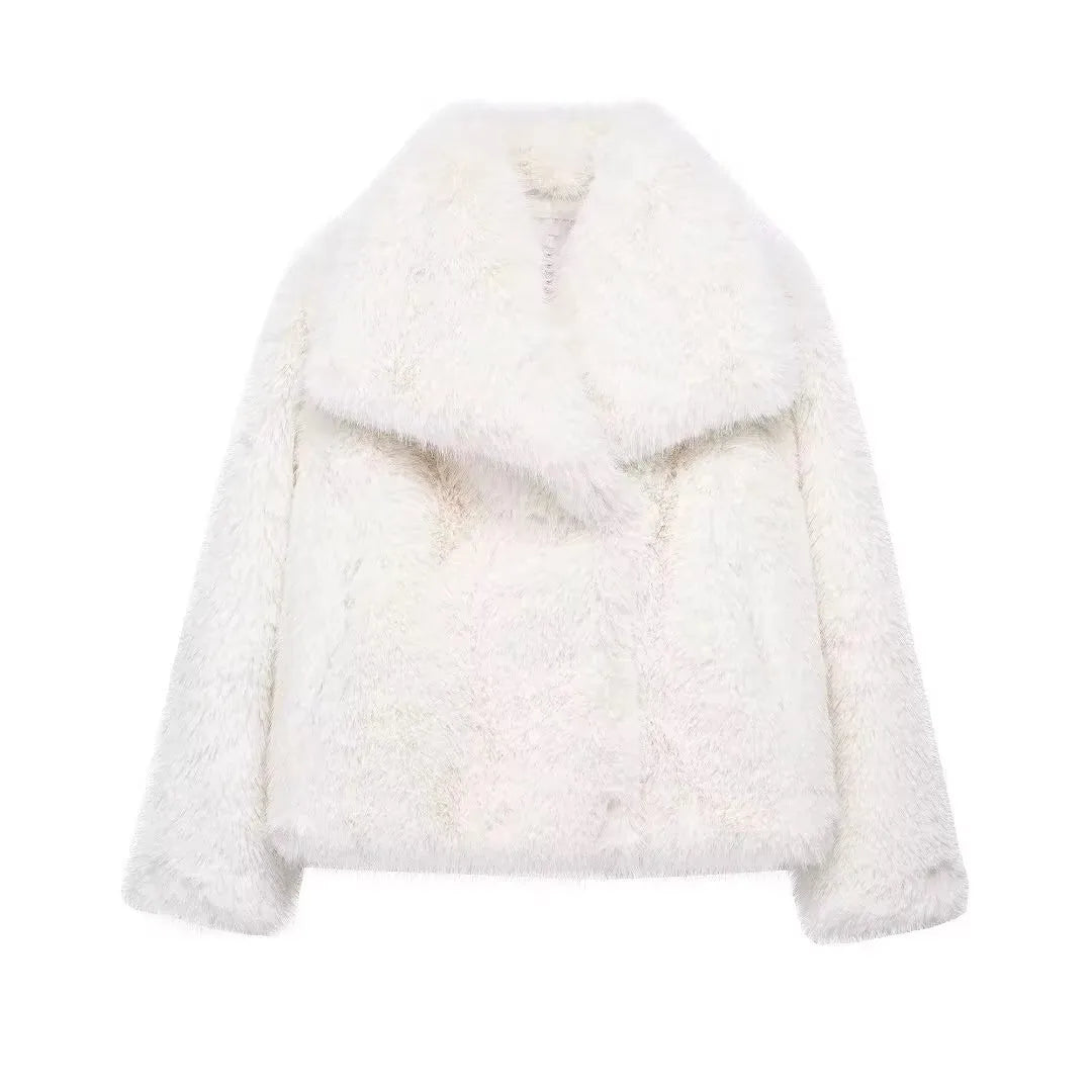 Eugenia - Women Elegant Faux Fur Coat Warm Fluffy