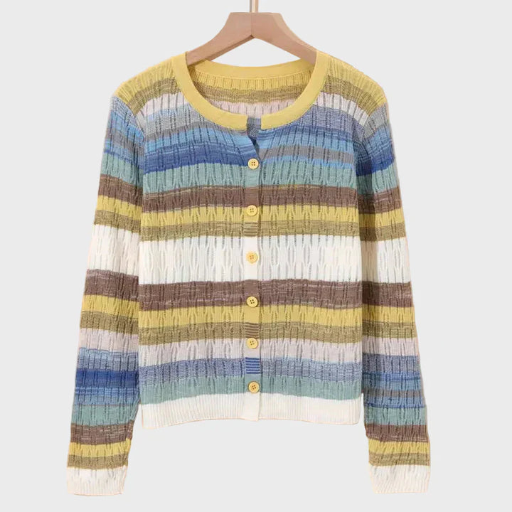 Denali - Knitted Cardigan With Retro-Inspired Striped Design