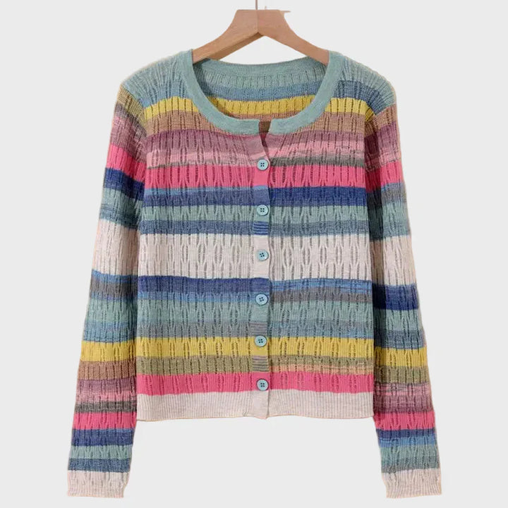 Denali - Knitted Cardigan With Retro-Inspired Striped Design