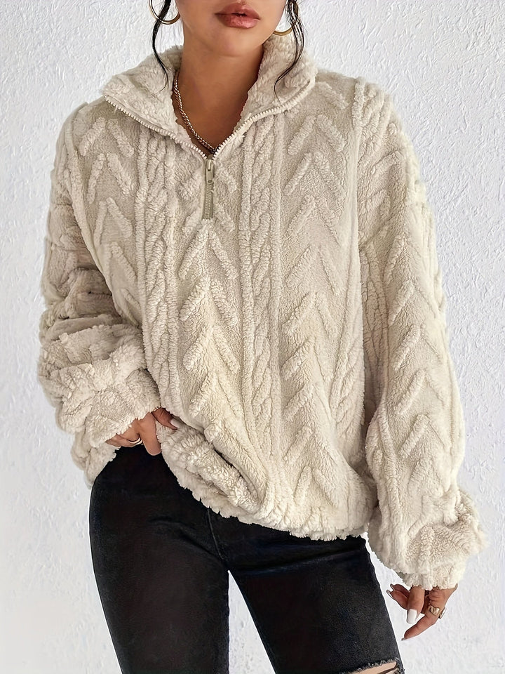 Harper - Fluffy Zip Sweater