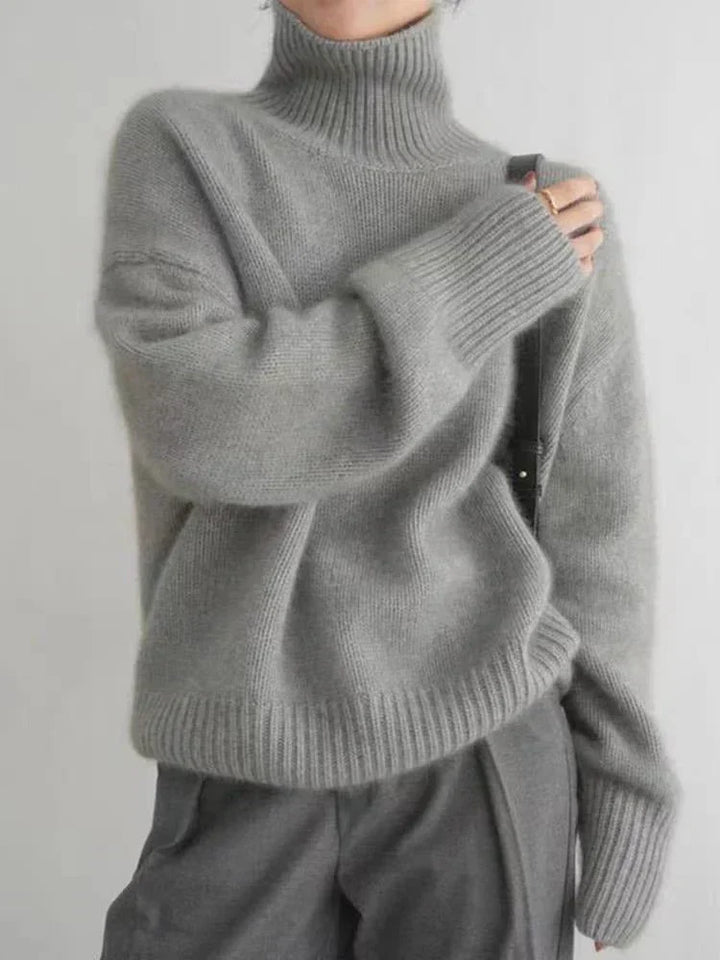 Xavier - High Collar Loose Knitted Sweater