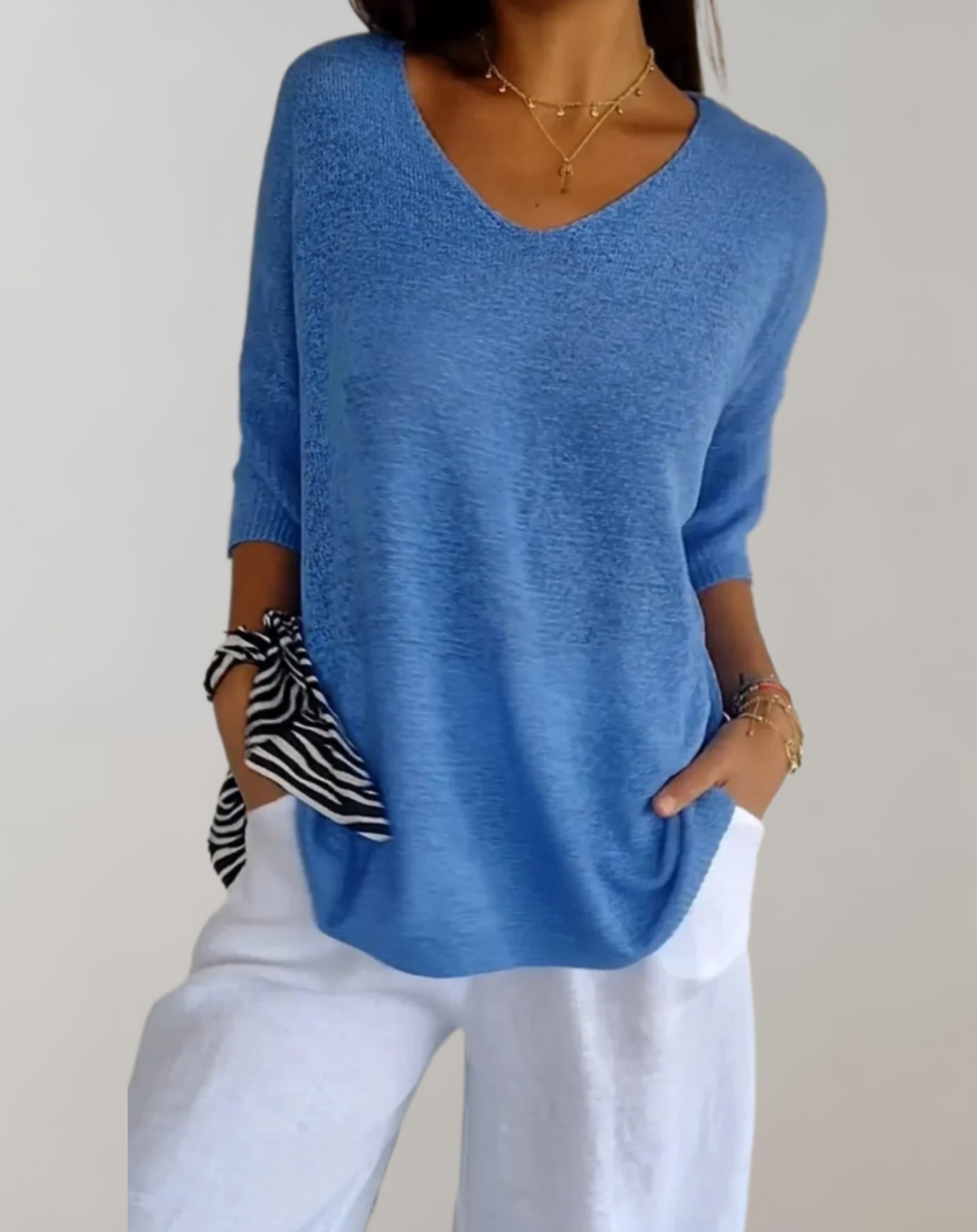 Finnegan - Knitted Top with V Neck