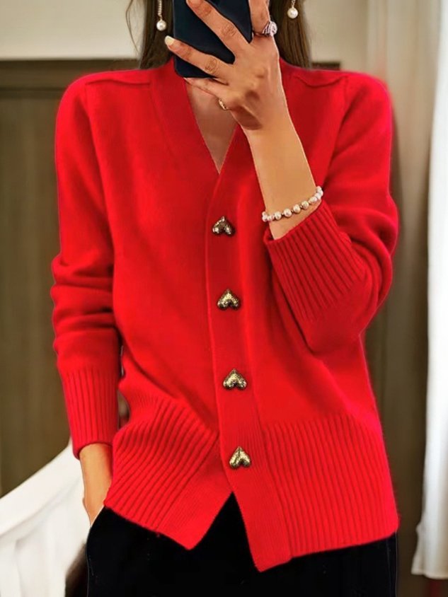 Daisy – Heart Button Cardigan
